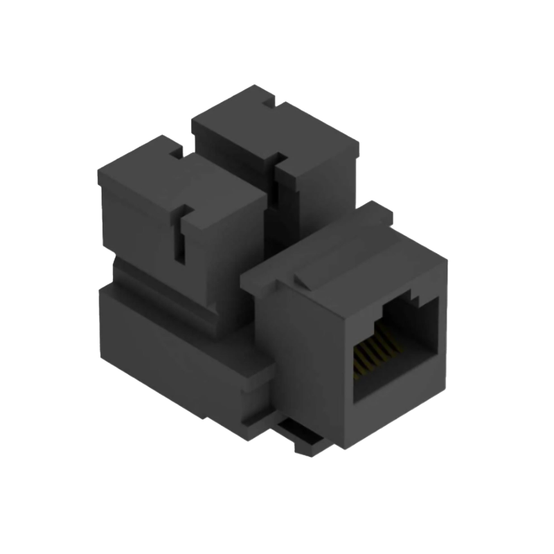 Conector RJ45 CAT5E 8V Fêmea Preto Tibix