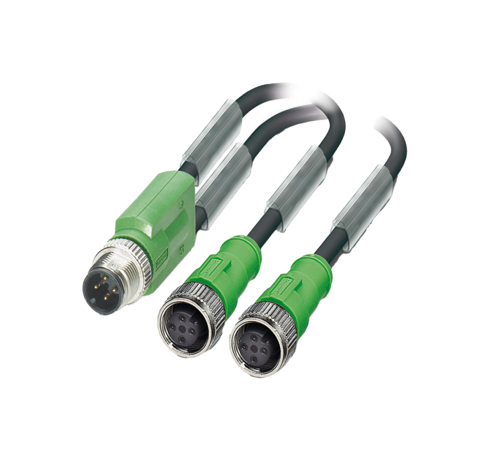 SAC-4P-M12Y/2X0,3-PUR/M12FS VP - Cabo sensor/atuador tipo Y - 30 cm- 1510722