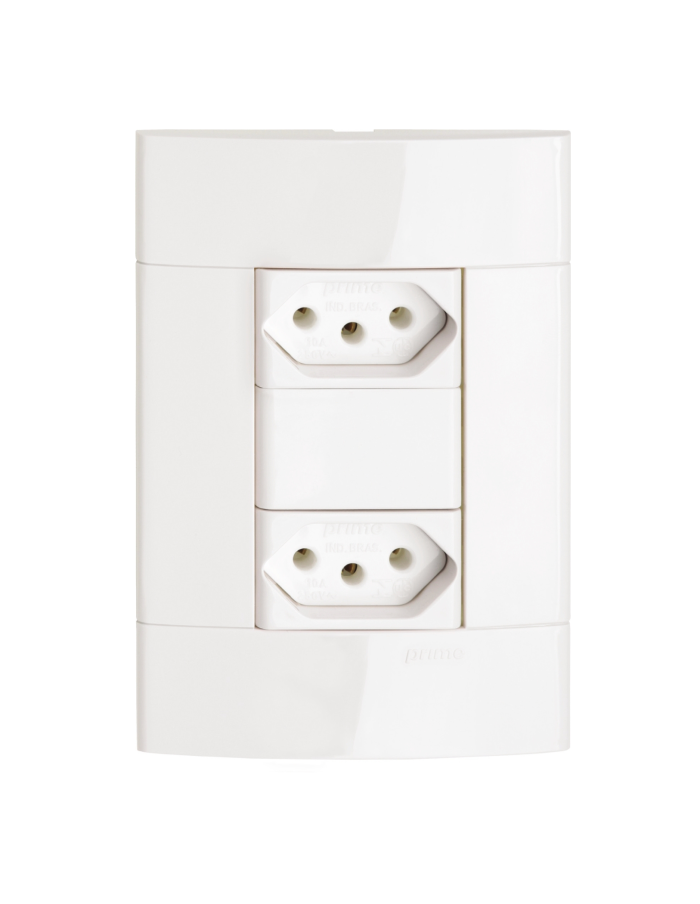 Conjunto 2 Tomadas 2P+T 10A 250V PL/Branco PRM04424721 Schneider