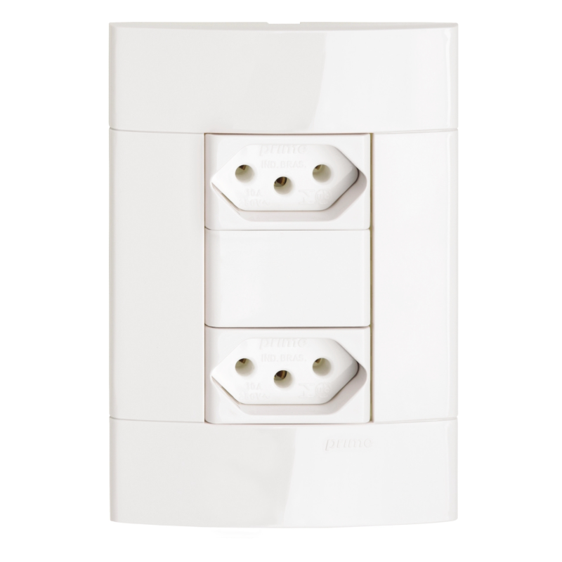 Conjunto 2 Tomadas 2P+T 10A 250V PL/Branco PRM04424721 Schneider
