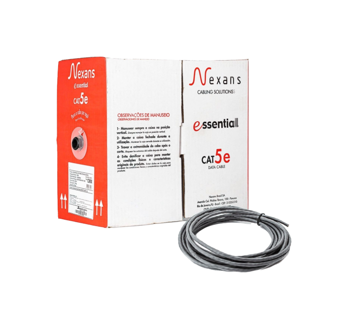 Cabo de Rede Nexans Cinza 24AWGX4P CAT5E 17582