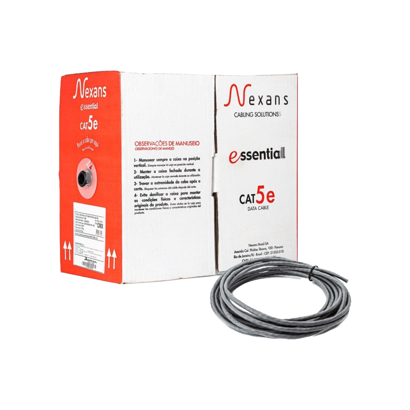 Cabo de Rede Nexans Cinza 24AWGX4P CAT5E 17582