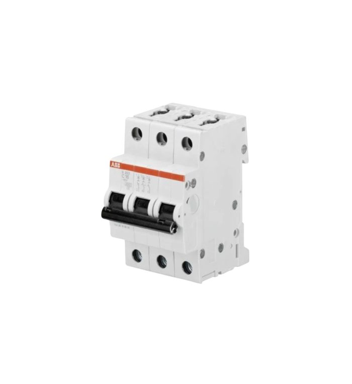 MiniDisjuntor Tripolar, Curva C, In:06A, Icu:20kA/127V e 10kA/230V, Norma ABNT NBR NM 60947-2, S203-C06, Linha S200, ABB