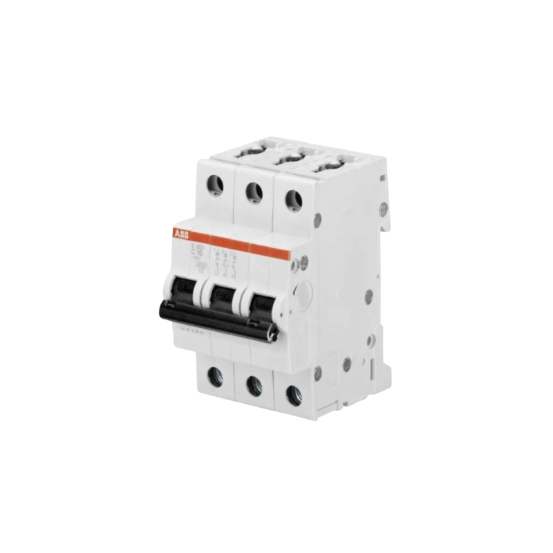MiniDisjuntor Tripolar, Curva C, In:06A, Icu:20kA/127V e 10kA/230V, Norma ABNT NBR NM 60947-2, S203-C06, Linha S200, ABB