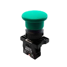 Botao 22Mm² Cogumelo Vd Na P20Amr-G-1A