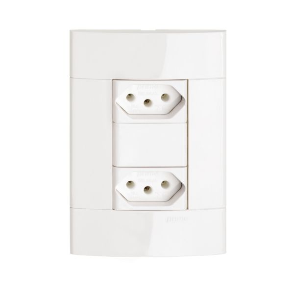 Conjunto 2 Tomadas 2P+T 10A 250V Pl/Branco Prm04424721 Schneider