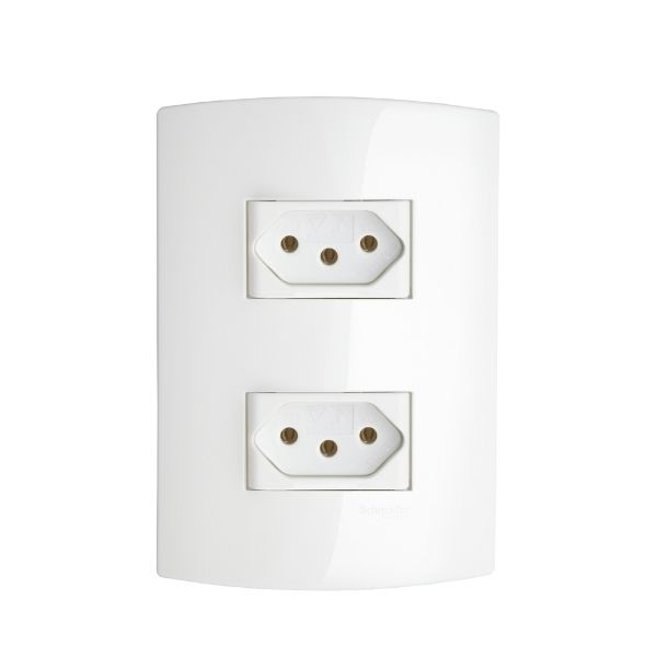 Tomada Dupla 2P+T 10A Pl/Br Prm22471