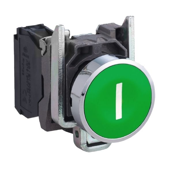 Botao 22Mm Metalico Impulsao 1Na Vd Xb4Ba3311